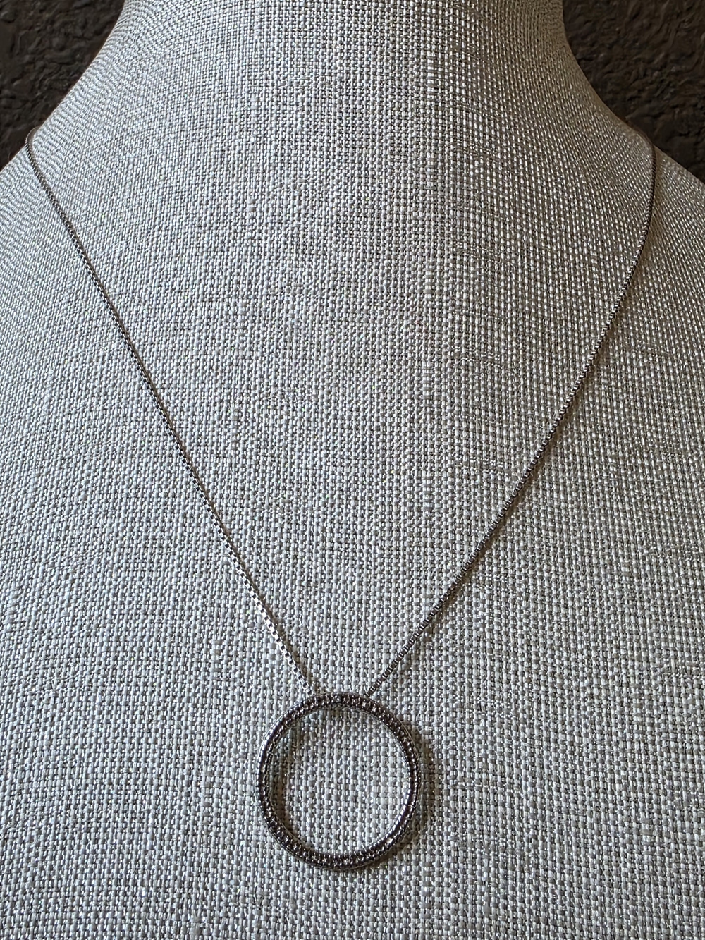 925 sterling silver pave eternity circle pendant 18" necklace - Picture 2 of 16